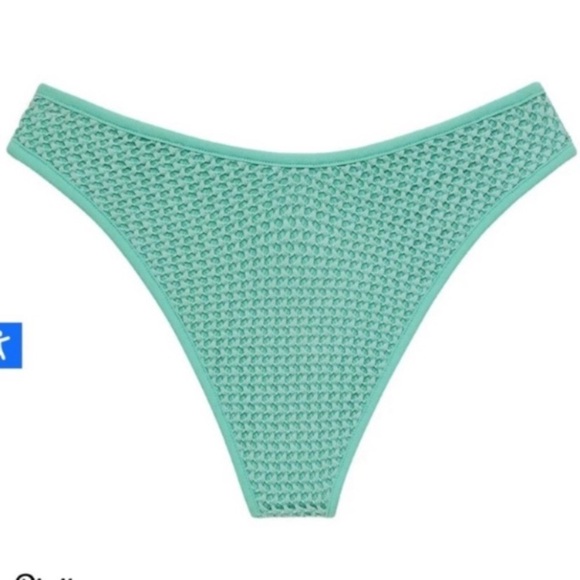 New! Montce lulu bikini bottom turquoise crochet nwot 24652 - Picture 3 of 10